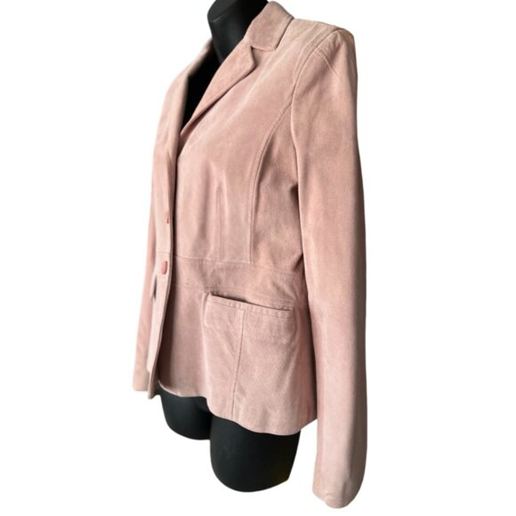 100% Genuine Leather Suede Fully Lined Pink Blazer - Picture 5 of 15